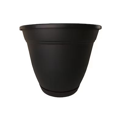 Style Selections 8-in x 7-in Black Plastic Planter with Drainage Holes | Lowe's