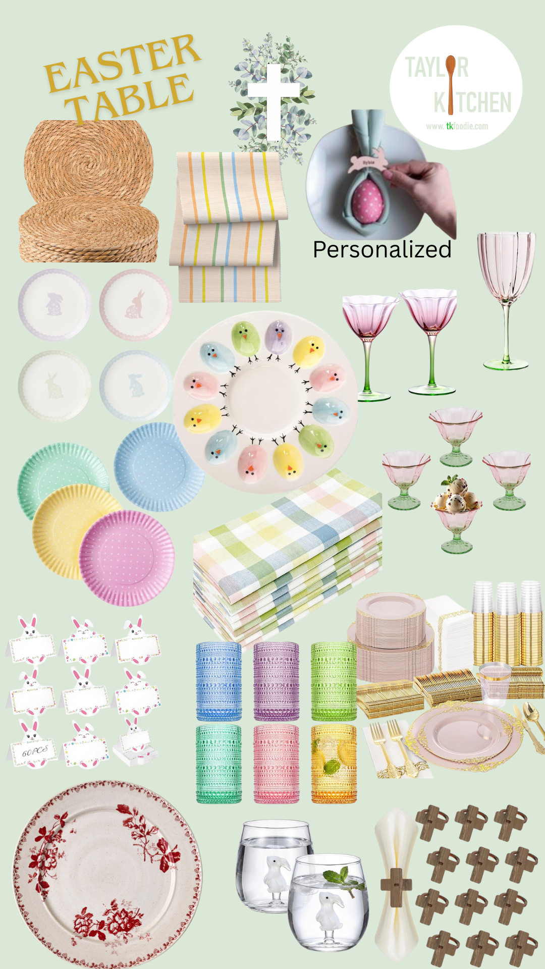 I love to set a cute table and Easter 🐣 is no exception.  We can go with lots of pastels, or more organic with the woven placemats & I love the cross napkin rings.  Some of my favorite picks are here on my LTK.
 

 #LTKSeasonal #LTKHome