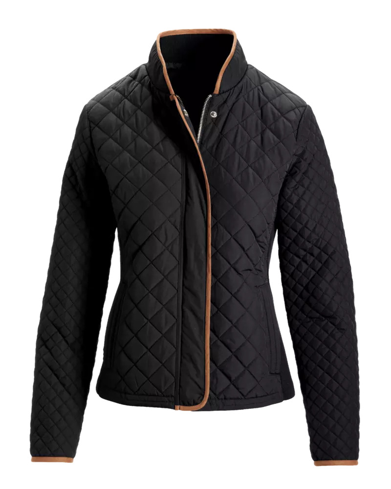 Light Weight Sweater Inset Quilted Puffer Jacket - Black | Boston Proper | Boston Proper