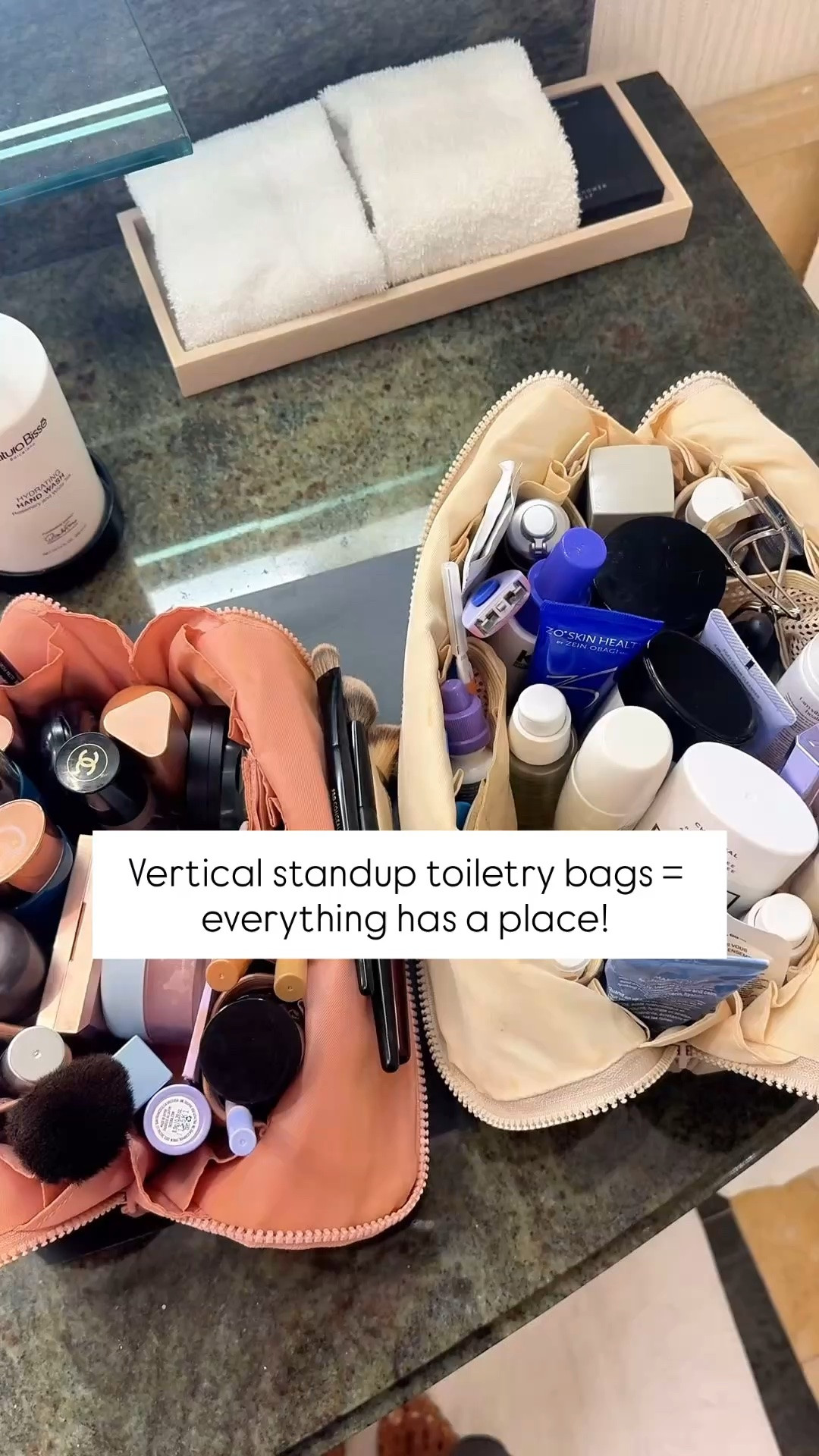 These vertical standup toiletry bags are a MUST! Everything has a place! Travel must-haves. Travel necessities. These make a great gift for her!

#LTKmorningroutine #LTKTravel #LTKBeauty