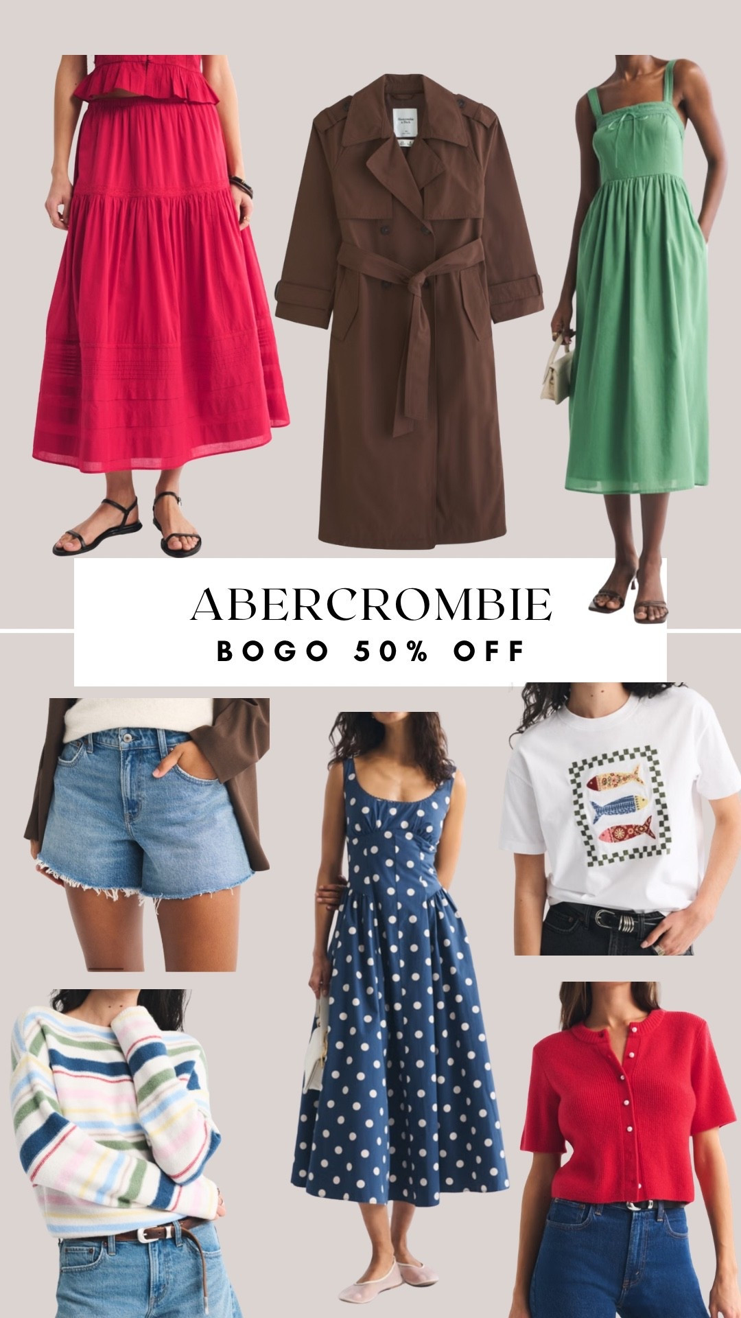 Abercrombie Bogo 50% off. Spring outfits for womenn

#LTKSaleAlert