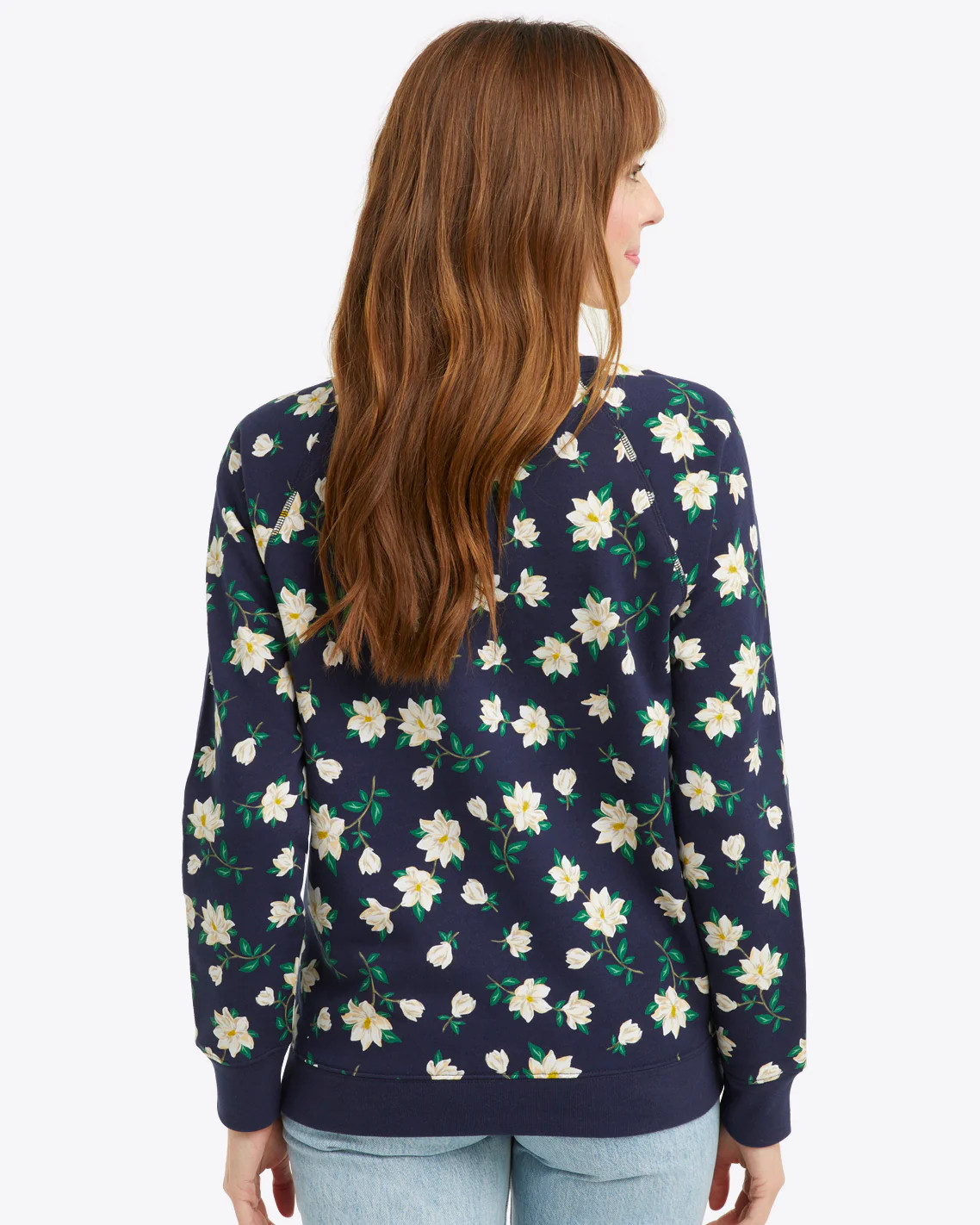 Natalie Sweatshirt in Navy Magnolia | Draper James (US)