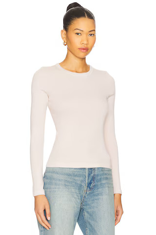 Enza Costa Supima Cotton New Classic Long Sleeve Tee in Parchment from Revolve.com | Revolve Clothing (Global)