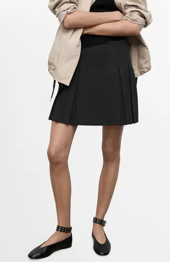 MANGO Pleated Miniskirt in Grey at Nordstrom Rack, Size 6 | Nordstrom Rack