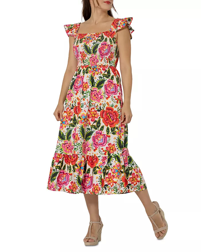 Ivanna Ruffled Strap Midi Dress | Bloomingdale's (US)