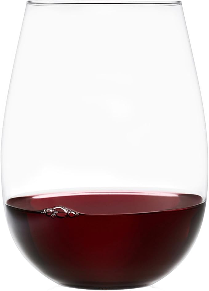 Set of 8 European-Made Stemless Wine Glasses | Named New York Times Best Stemless Glass of 2017 |... | Amazon (US)