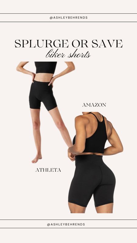 Favorite biker shorts 🖤 Splurge vs Save 
Great to pair with oversized tees or workout in
Athleta - higher end, great quality. No annoying inner seam on shorts! 10/10 
Amazon Sunzel brand - affordable price point, super soft, no front seam. 8/10 

#LTKActive #LTKfitness #LTKstyletip