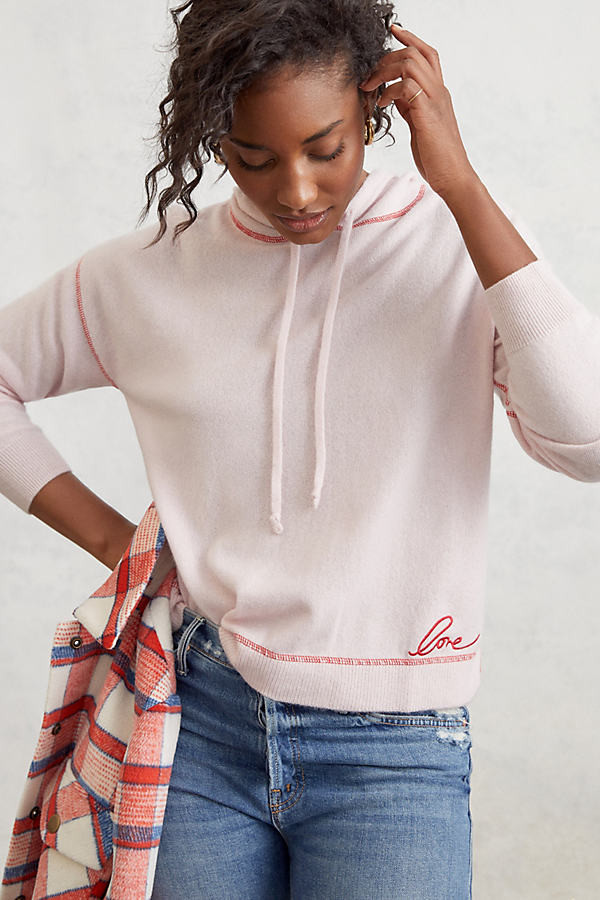 Heartfelt by Anthropologie Love-Stitched Cashmere Hoodie By Heartfelt by Anthropologie in Pink Size  | Anthropologie (US)