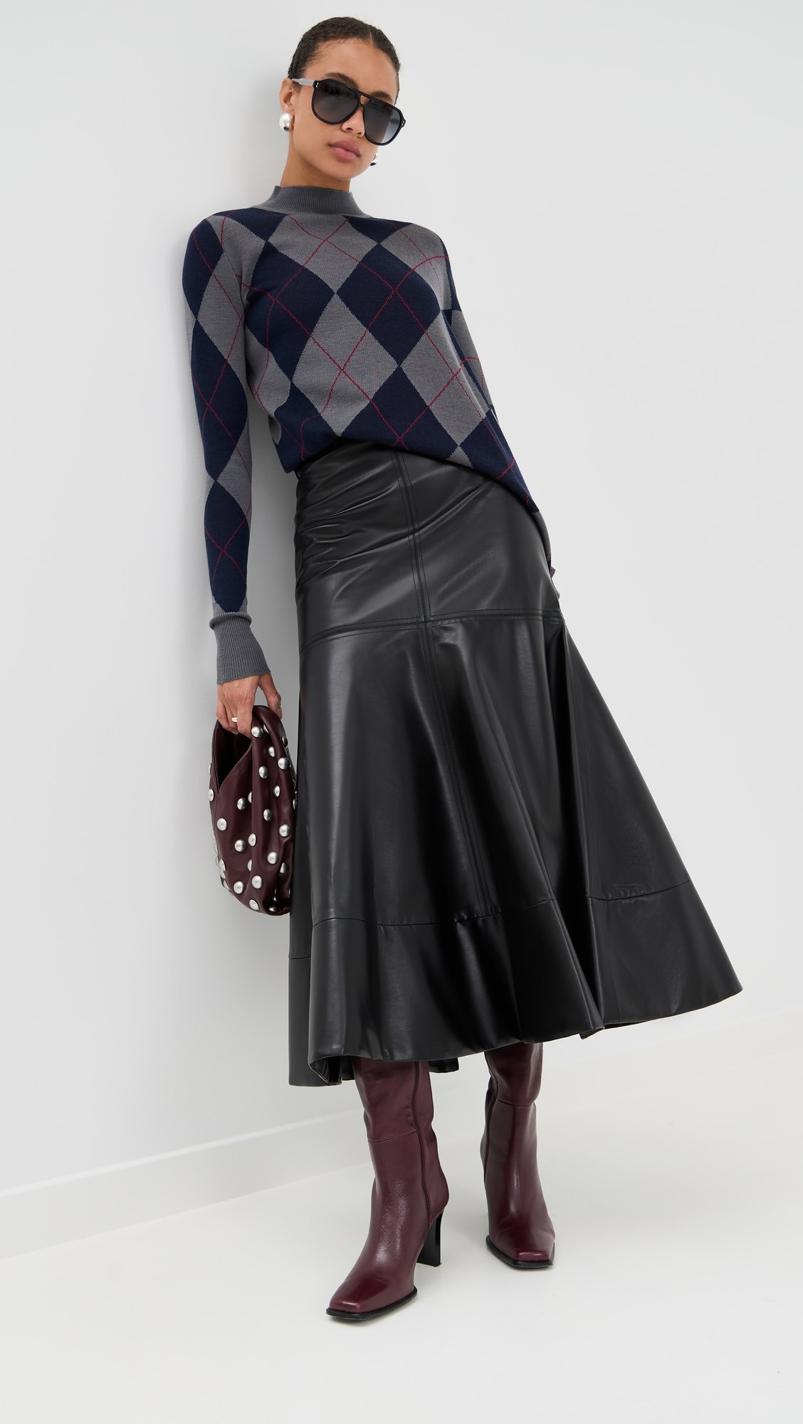 Faux Leather Flared Hem Skirt | Shopbop