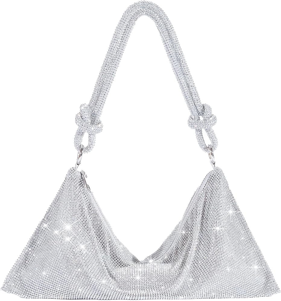 TOPALL Rhinestone Purse Sparkly Bag Silver Diamond Purses for Women Upgrade Evening Prom Rhinesto... | Amazon (US)