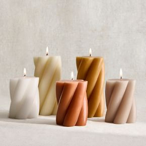 Signature Wax Twist Pillar Candles | West Elm (US)