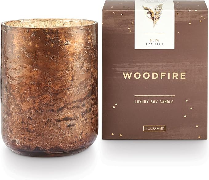 ILLUME Noble Holiday Woodfire Soy Candle, Small Mercury Glass | Amazon (US)