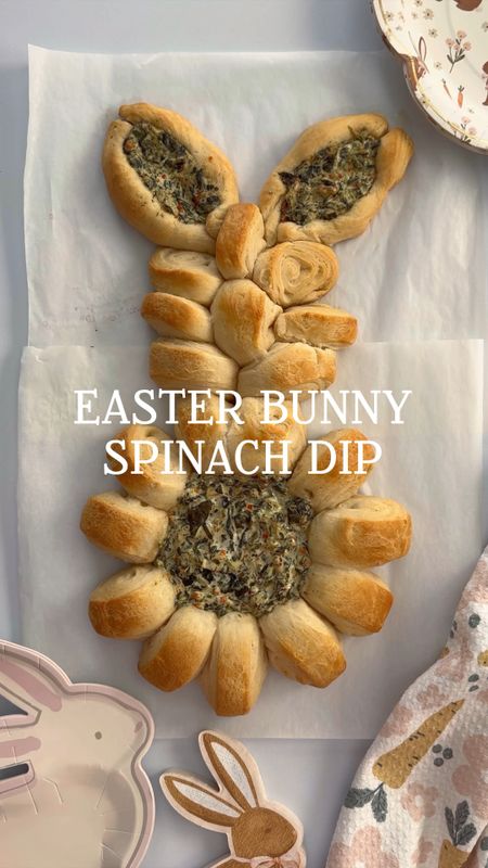 Easter Bunny Spinach Dip

Ingredients:
12oz spinach dip 
2 packages of crescents rolls

Instructions:

1. Create Bunny. Roll out crescent rolls into two 18 inch ropes. Cut ropes into 24 pieces. Use 20 pieces to construct the bunny shape and the remaining 4 to create the ears.

3. Fill. Place the spinach dip in the belly and ears of your bunny. Top dip with shredded mozzarella cheese if desired.

4. Bake. Place the bunny in the oven and bake for 13-15  minutes on 375°. Enjoy!

#easter #easter2024 #family #entertaining #recipe #kitchen #food #easterbunny #easterparty 

#LTKVideo #LTKhome #LTKfamily