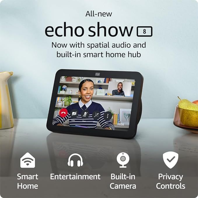 All-New Echo Show 8 (3rd Gen, 2023 release) | With Spatial Audio, Smart Home Hub, and Alexa | Cha... | Amazon (US)