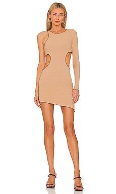 superdown Katarina Cut Out Dress in Tan from Revolve.com | Revolve Clothing (Global)