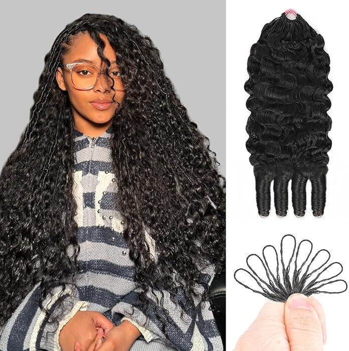 Burmese Curly Crochet Human Hair 120g Knotless Pre-Separated Feather Crochet Human Hair Bundles 26inch Invisible Miracle Knots Reusable Human Crochet Hair For Black Women Natural Black | Amazon (US)