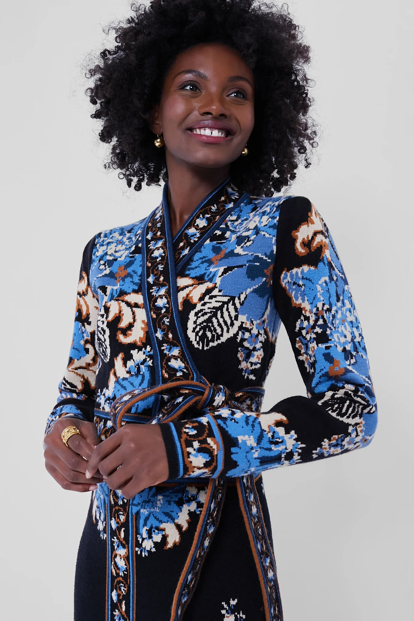 Blossom Tapestry Knit Wrap Blouse | Tuckernuck (US)