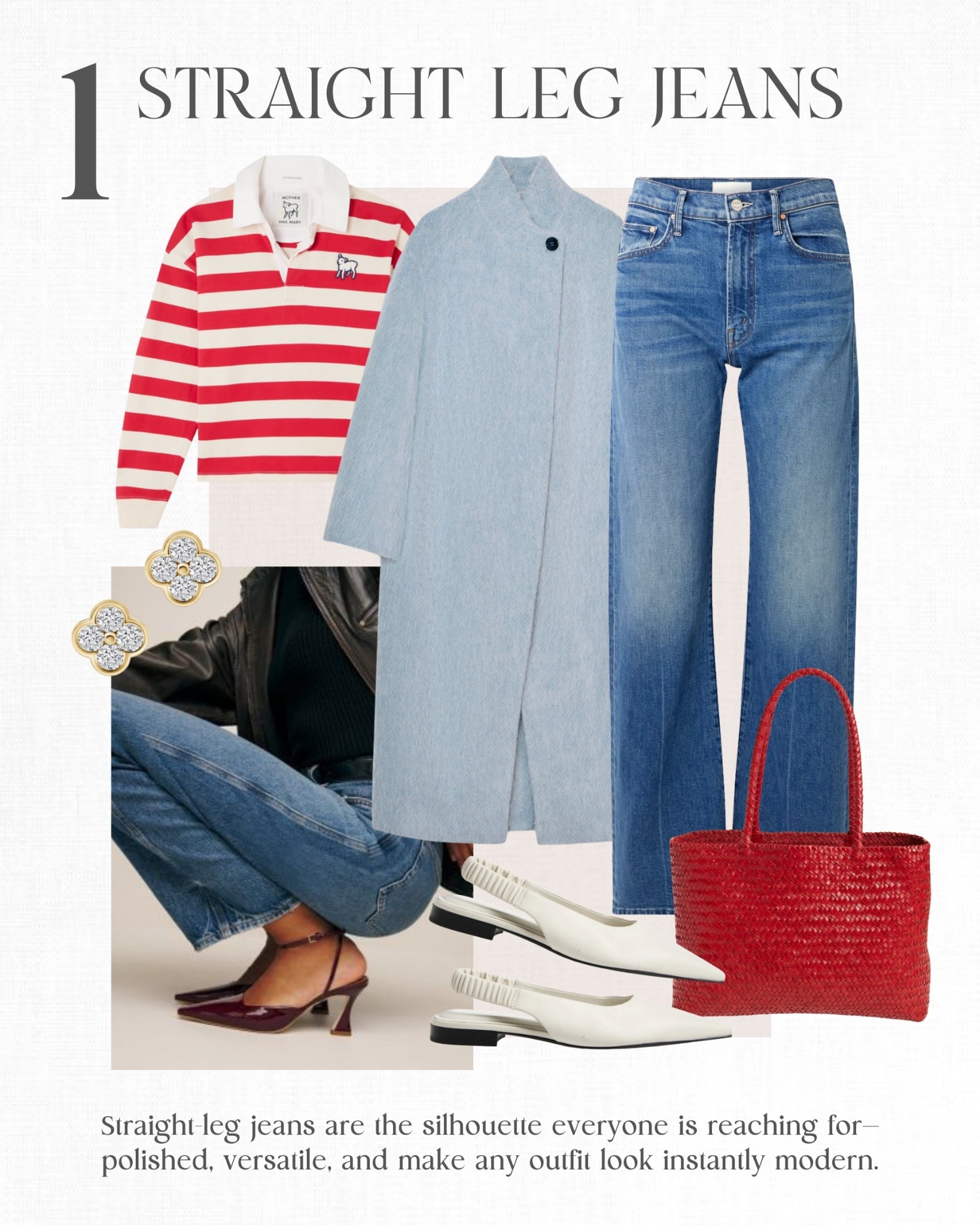 Right now, the classic straight cut jean is having a moment, thanks to several runway shows that styled them with staples like button ups, crew sweaters layered over white tees and, of course, trench coats! ❤️

#LTKOver40 #LTKSeasonal #LTKPetite