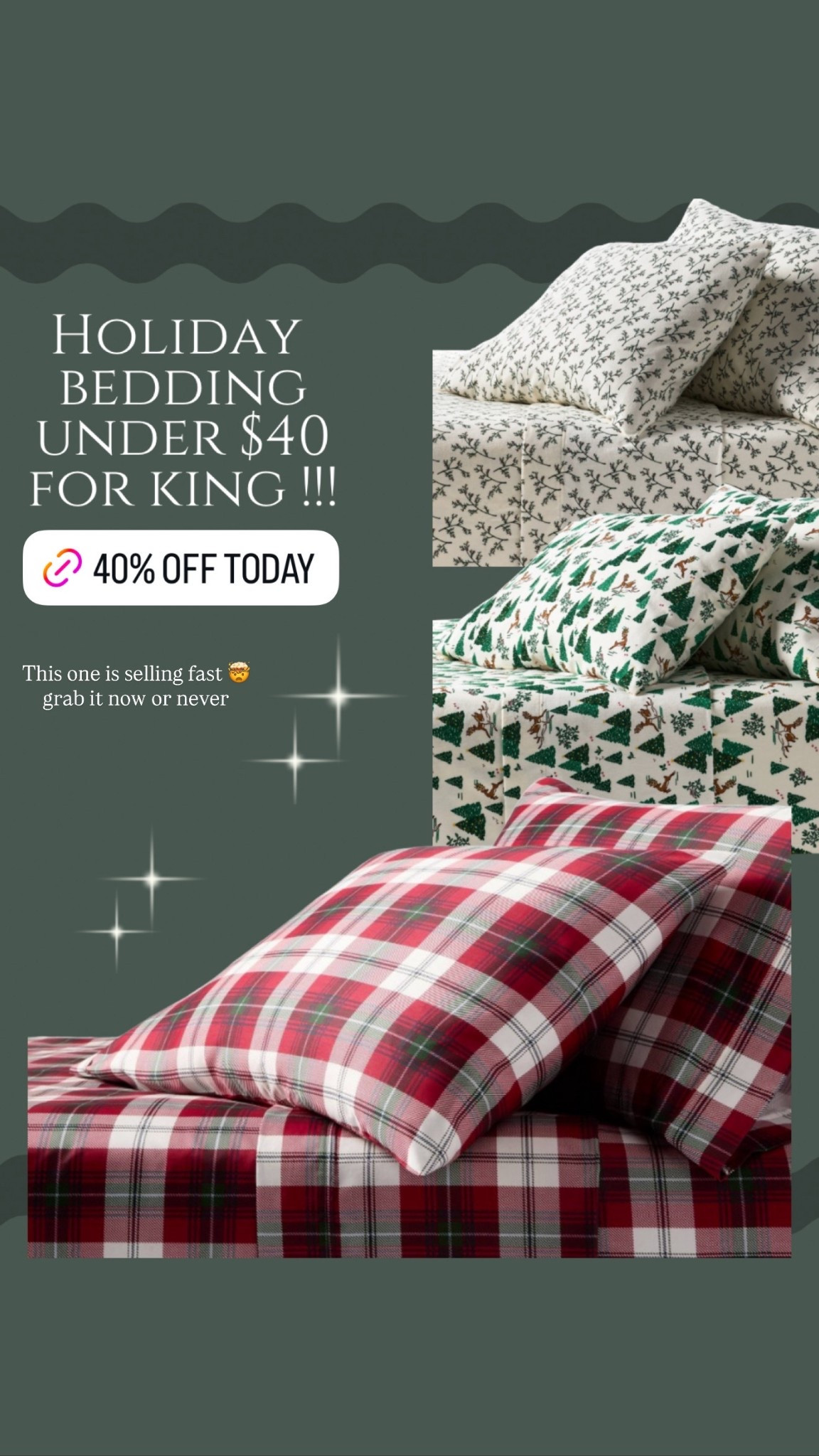 Target has their bed sheets on sale !!!! These plaid sheets are absolutely stunning in person — but they have other prints such as trees and twinkling stars 🌟 

Black Friday | Early Deals | Target finds | Holiday decor | guest room 

#LTKHoliday #LTKHome #LTKSeasonal
