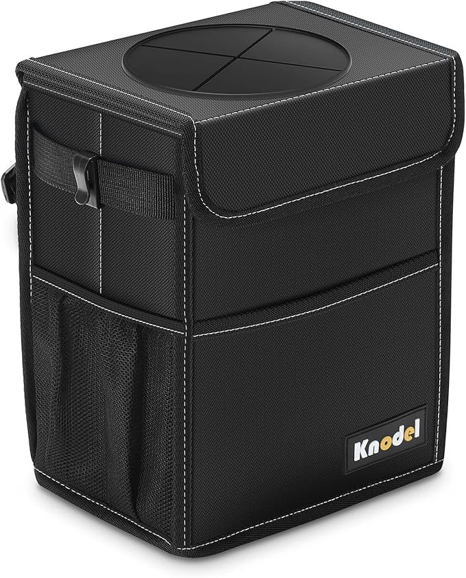 K KNODEL Car Trash Can, Waterproof Car Garbage Can, Car Trash Bag with Lid, Leak-Proof Car Trash ... | Amazon (US)