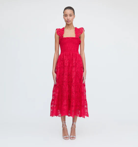 The Lace Ellie Nap Dress - Cerise Lace | Hill House Home US