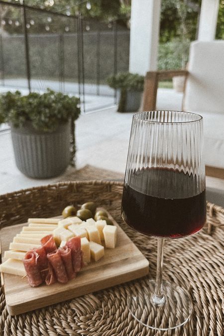Favorite wine glasses 🍷 #wineglasses #ribbedcup #ribbedwineglass #outdoordecor #patiofurniture 

#LTKunder50 #LTKsalealert #LTKhome