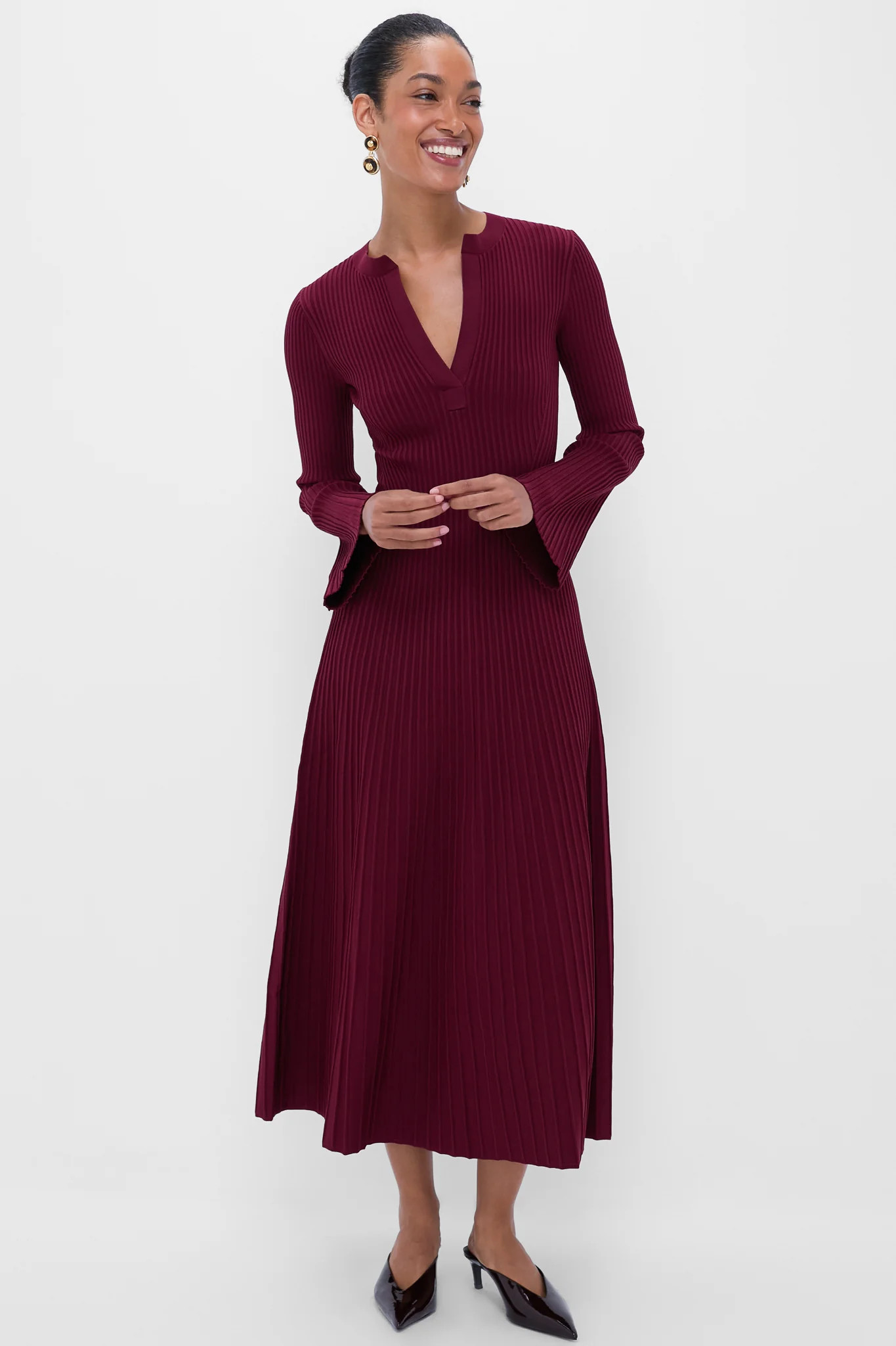 Cranberry Genna Long Sleeve Midi Dress | Tuckernuck (US)