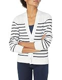 J.Crew Mercantile Women's Stripped V-Neck Cardigan Sweater, White Navy, XS | Amazon (US)