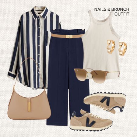 NAILS & BRUNCH OUTFIT 💅🏼 

‼️ Don’t forget to tap 🖤 to favorite this post and come back later to shop 

Read the size guide/size reviews to pick the right size.

Casual date night, sneakers, veja sneakers, demellier bag, Dressy Linen-blend Pants, Oversized Linen Shirt, striped linen shirt, Veja Rio Branco Lace-Up Sneakers, ray-ban, ribbed tank top, Bead-detail Textured-knit Tube top, Linen-blend shorts

#LTKstyletip #LTKSeasonal #LTKeurope