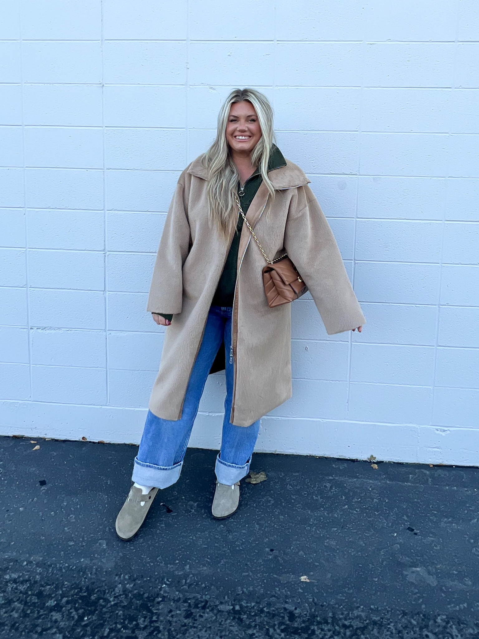 Oversized coat perfect to dress up or down! I’m in an xl, it run pretty tts. Sweater runs tts. Jeans run a little big. I stayed tts. 

#LTKGiftGuide #LTKHoliday #LTKCyberweek