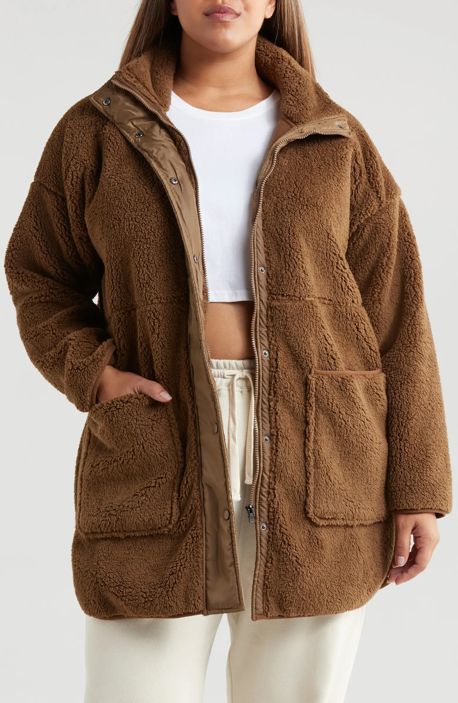 Zella Faux Shearling Jacket | Nordstrom | Nordstrom