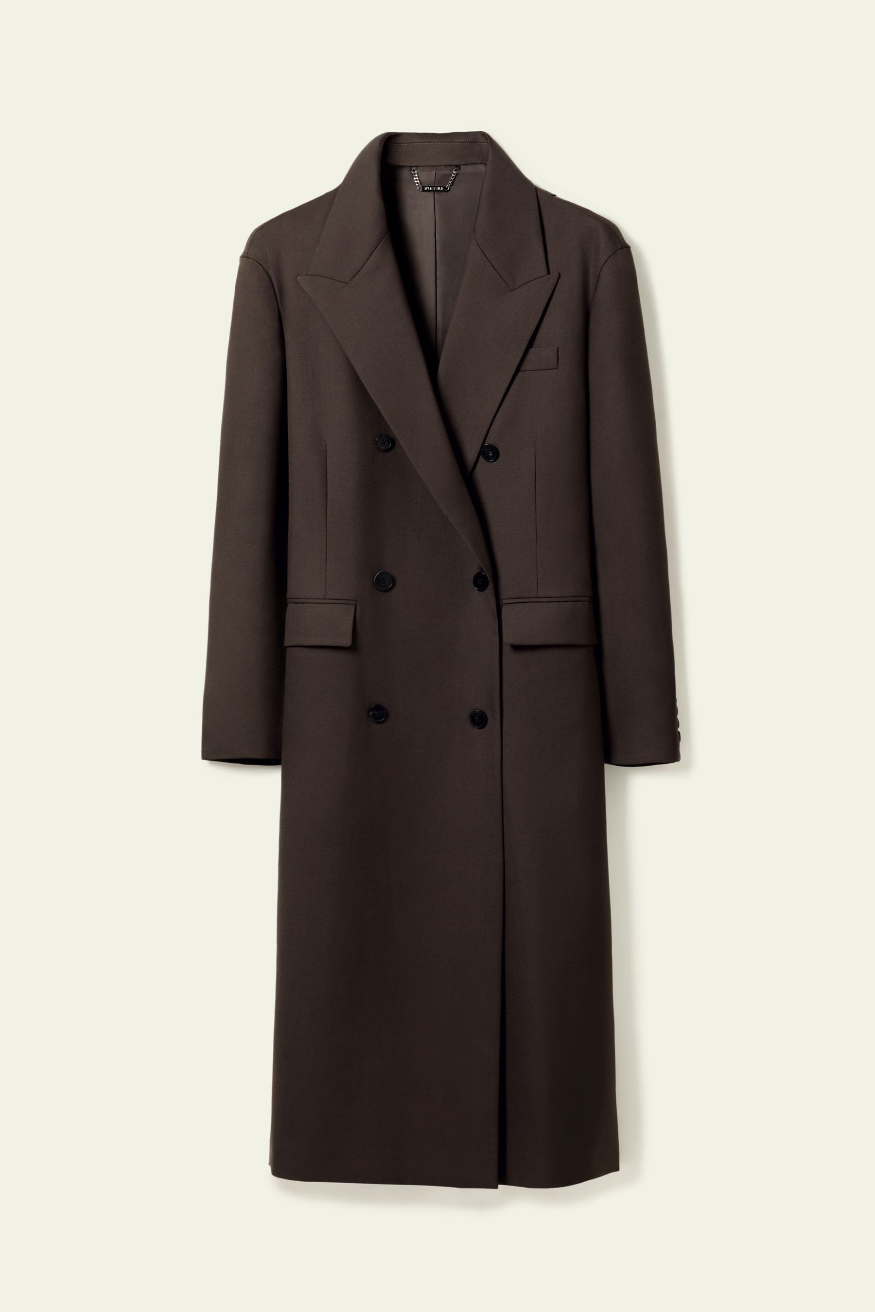 Draped Silk-Wool Draped Long Coat | LilySilk