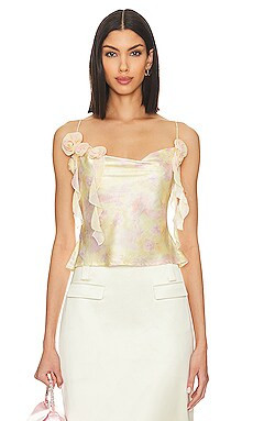 For Love & Lemons Amora Top in Yellow from Revolve.com | Revolve Clothing (Global)