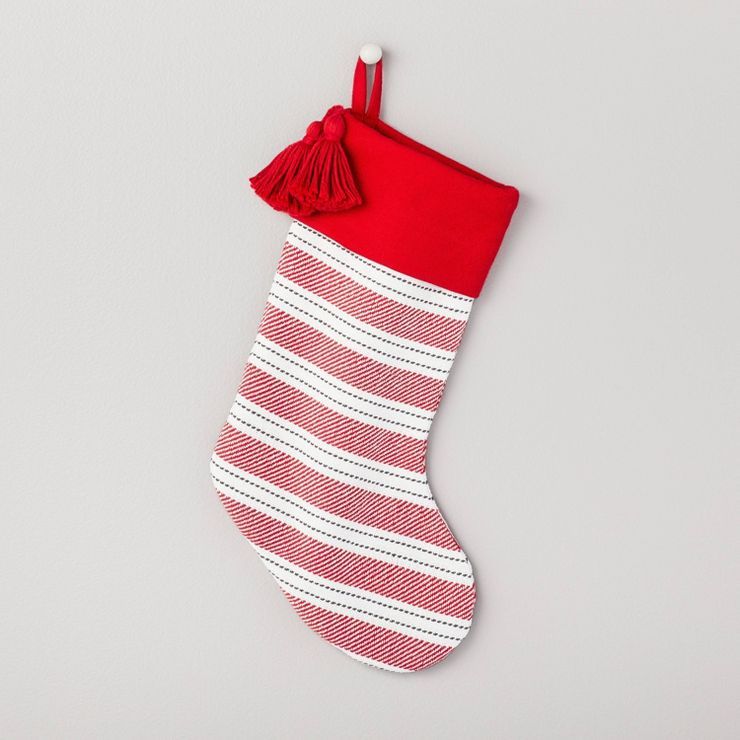 Stitch Stripe Woven Christmas Stocking - Hearth & Hand™ with Magnolia | Target