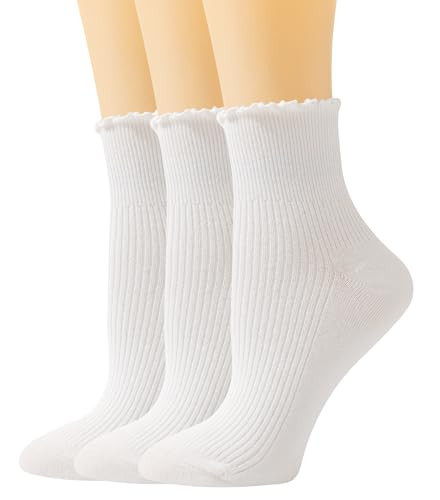 SEMOHOLLI Women Ruffle Socks, Casual Cute Ankle Socks Soft breathable Knit Cotton Frilly Crew Socks | Amazon (US)