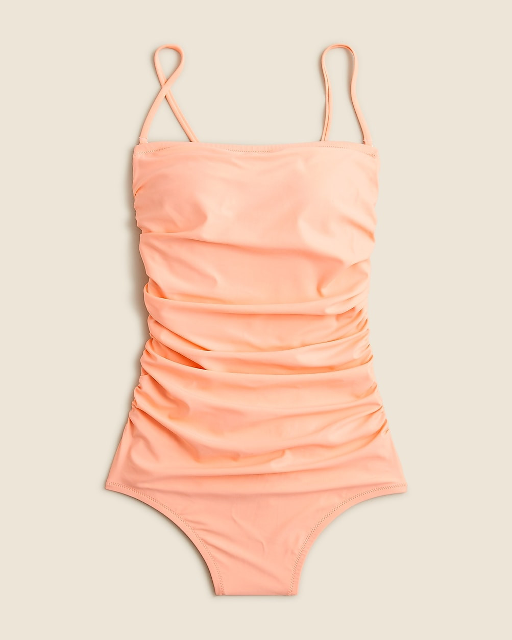 Ruched bandeau one-piece swimsuit | J. Crew US