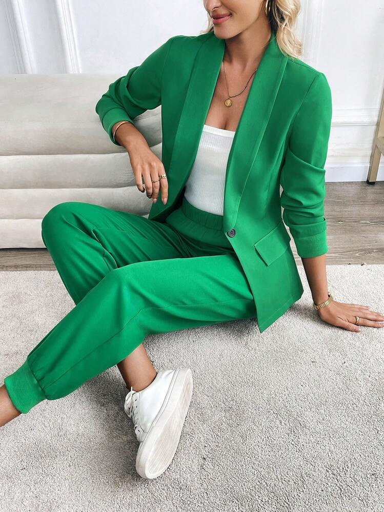 SHEIN Clasi 2pcs Women's Autumn/Winter Outfit Set - Jacket And Skinny Pants | SHEIN