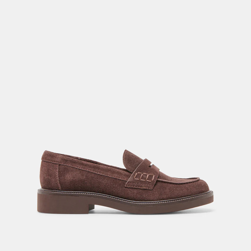 Tiggy Mahogany Suede Loafers | Dolce Vita | DolceVita.com