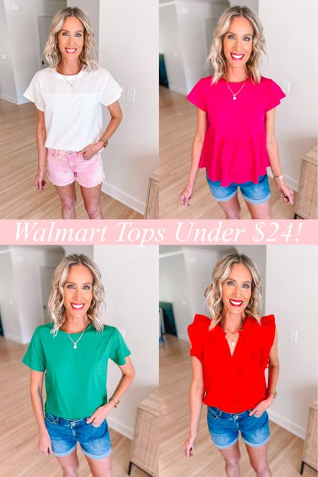 Walmart tops under $24! 

Walmart try on / spring outfit / summer outfit / classic style 

#LTKfindsunder100 #LTKfindsunder50