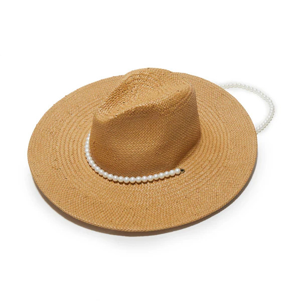 NATURAL PEARL STRAND STRAW HAT | LELE SADOUGHI