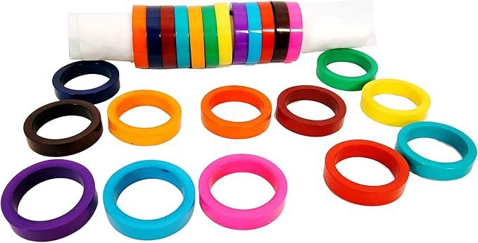 Handmade Colorful Napkin Rings Resin Multicolor Assorted Colors Set with Napkin Rings - Artisan C... | Amazon (US)