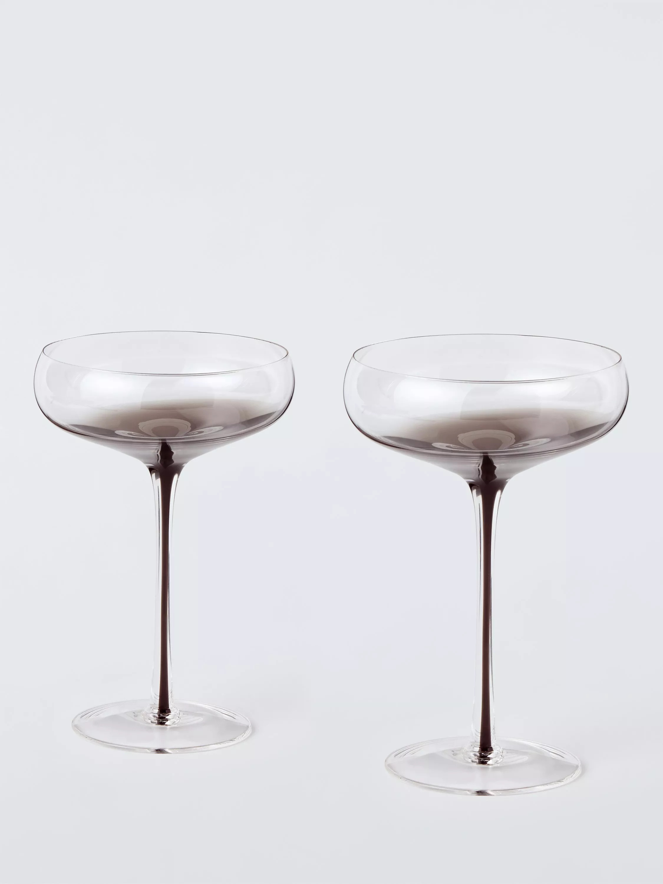 John Lewis Black Centre Stem Coupe Cocktail Glass, Set of 2, 280ml | John Lewis (UK)