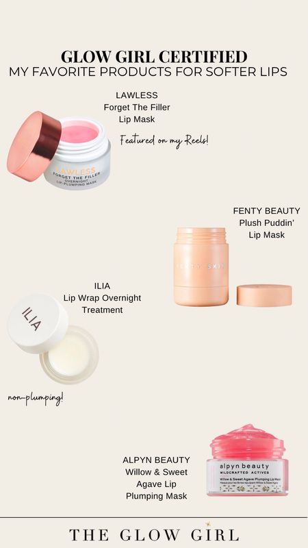 I’ve been getting so many questions on my favorite #LipMasks since posting about the #Lawless Forget The Filler Overnight Lip-Plumping Mask✨

Here are a few more favorites that are definitely #GlowGirlCertified and should be in your shopping cart!

#LTKCleanBeauty #LTKLipMask
#LTKFavorites

#LTKover40 #LTKbeauty