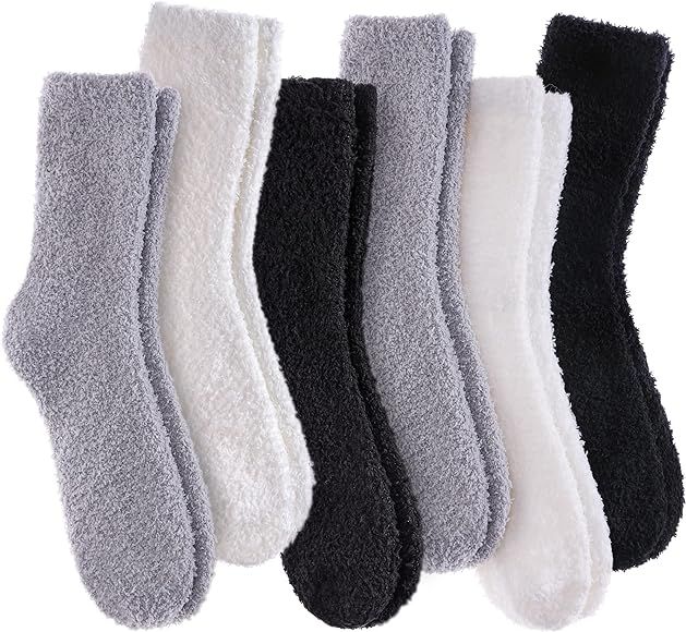 Dosoni Womens Fuzzy Slipper Socks Super Soft Fluffy Comfort Warm Microfiber Home Sleeping Winter Soc | Amazon (US)