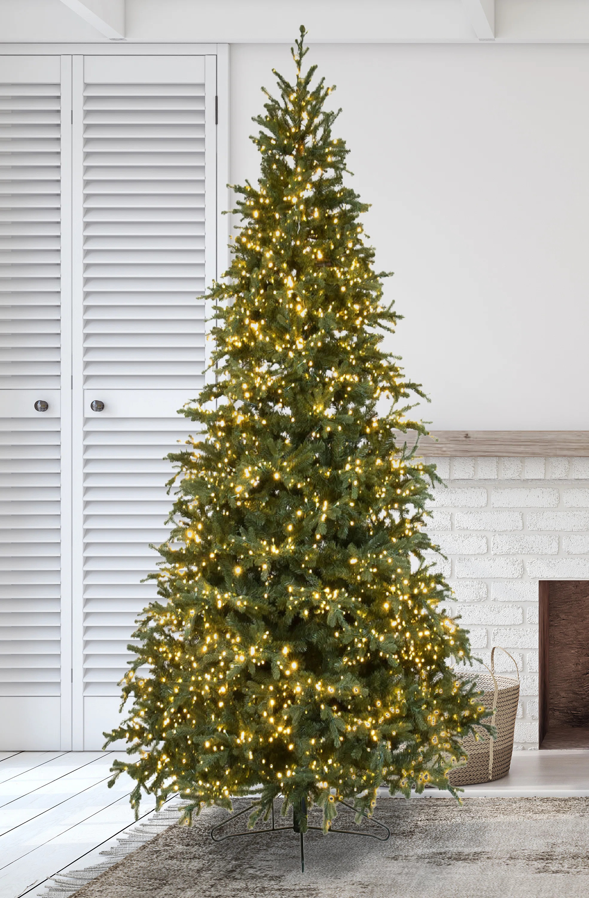 The Holiday Aisle® Green Fir Artificial Christmas Tree with Clear/White Lights & Reviews | Wayfa... | Wayfair North America