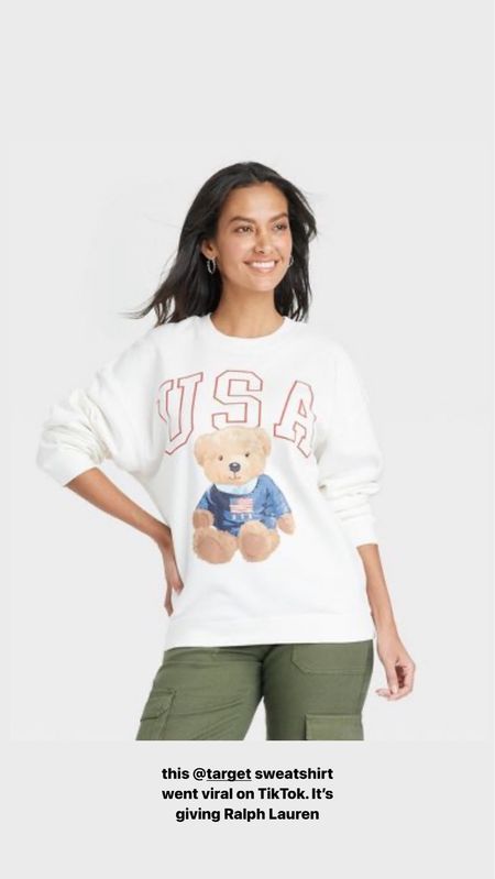 Viral
Teddy bear USA Target sweatshirt. Getting an xl 

#LTKSeasonal #LTKfamily #LTKparties