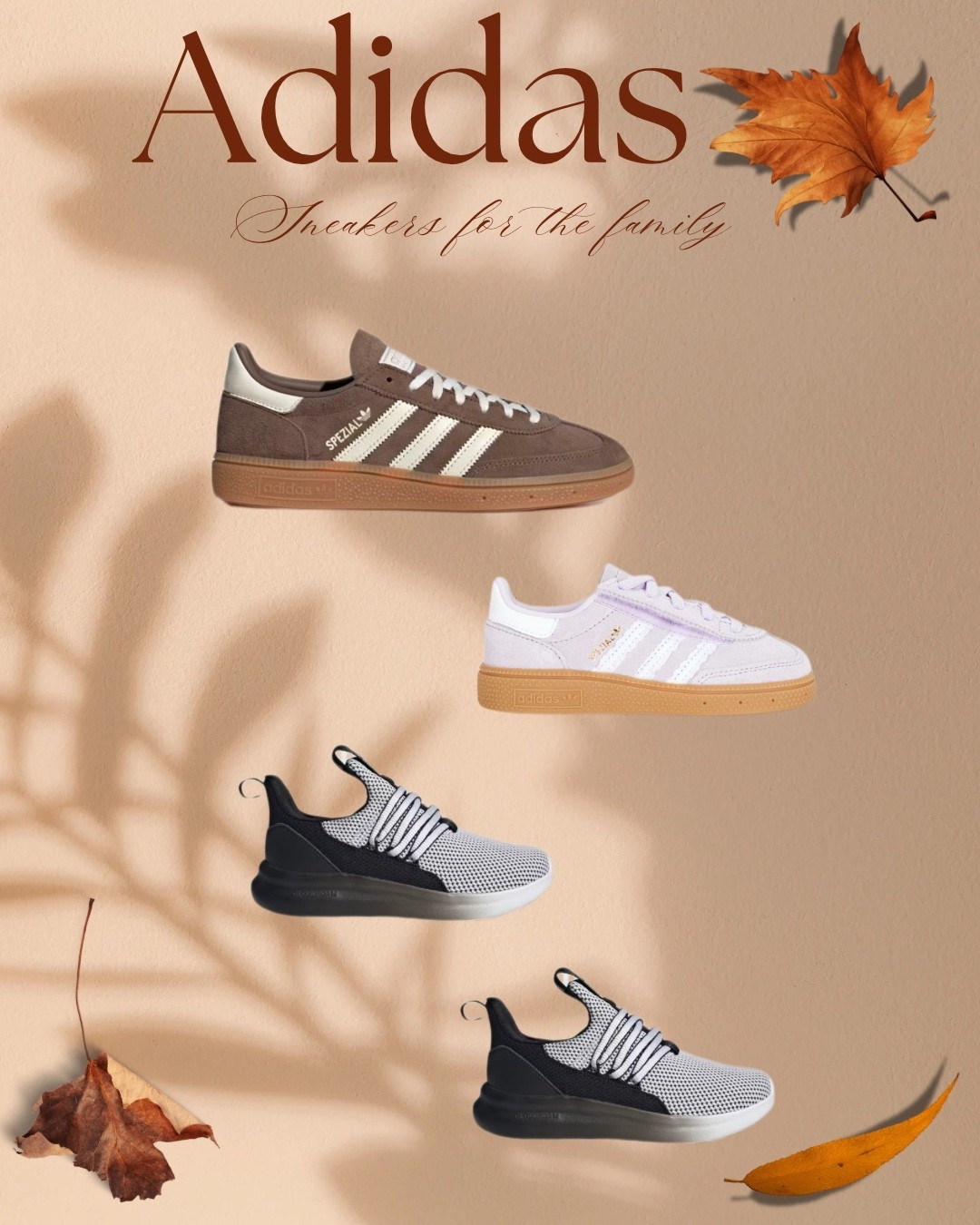 Adidas sneakers for the whole family 👟 The boys sneakers are currently on sale! Ella’s are sold out at Adidas but I linked a different retailer and some other styles I loved ❤️ 

Adidas, kids sneakers, toddler sneakers, womens sneakers, fall shoes, casual everyday shoes, girls outfits, boys outfits