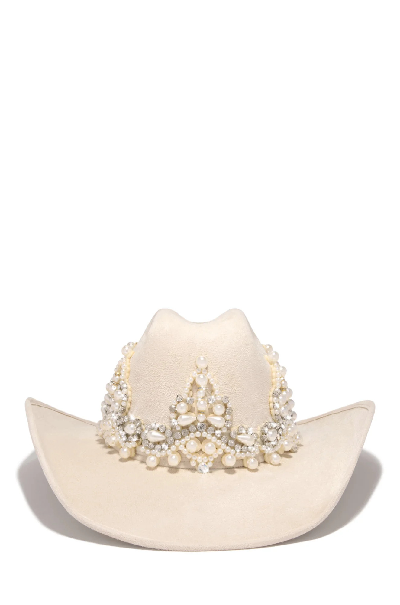 Miss Lola | Ivory Embellished Western Hat | MISS LOLA