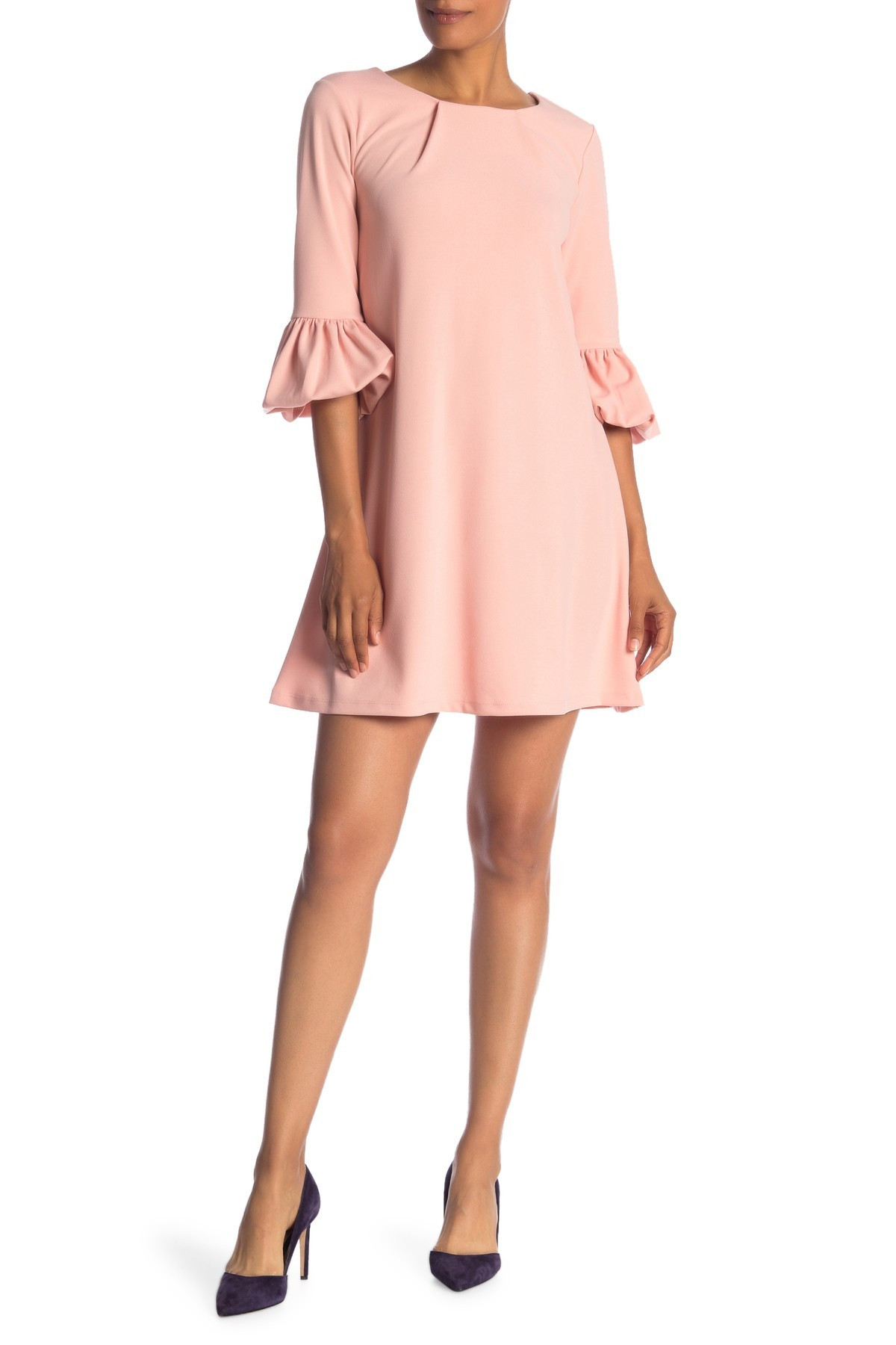 Gathered Boatneck Shift Dress | Nordstrom Rack