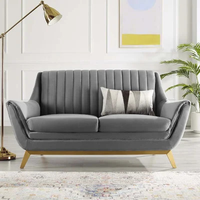 Winsome Channel Tufted Performance Velvet Loveseat | Wayfair North America